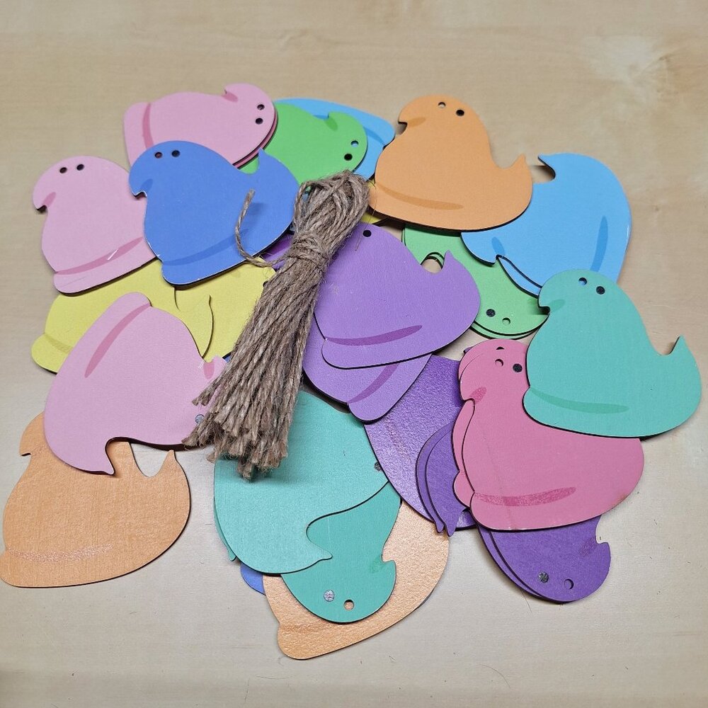 Easter Chick Wooden Peeps‎ Spring 3 Inch Set of 30 Baby Shower Decorations